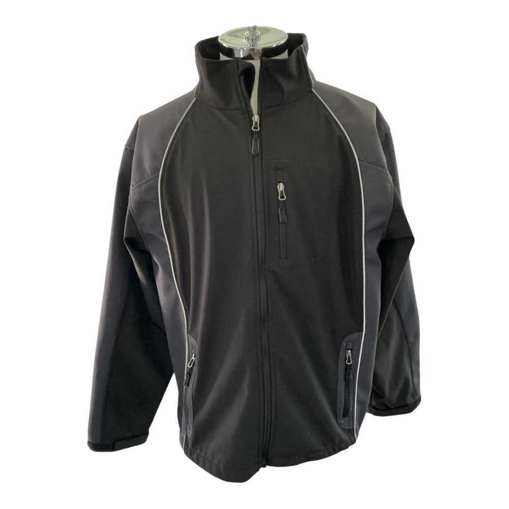 Dutch Harbor Gear DHG Mens Sz 2XL Workwear Black Gray Fleece Lining Zip Jacket